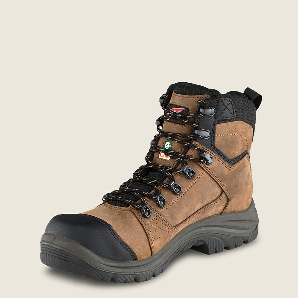 Red Wing Safety Bot Erkek - Trades - 6-Inch Waterproof Csa Toe - Kahverengi/Siyah - 12MPGJWFB